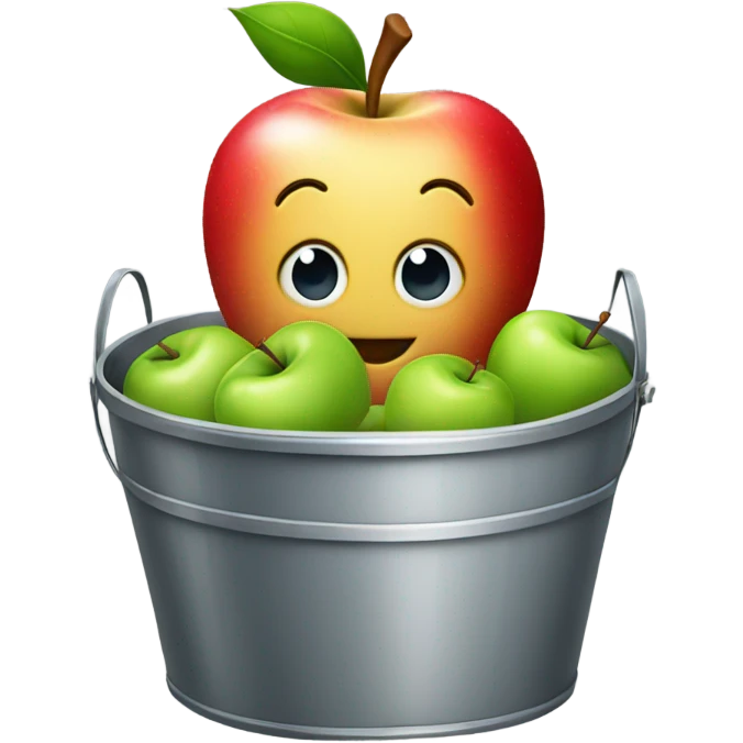apple bucket emoji