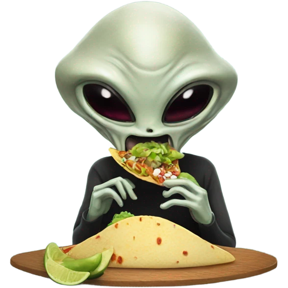 alien eating tacos emoji