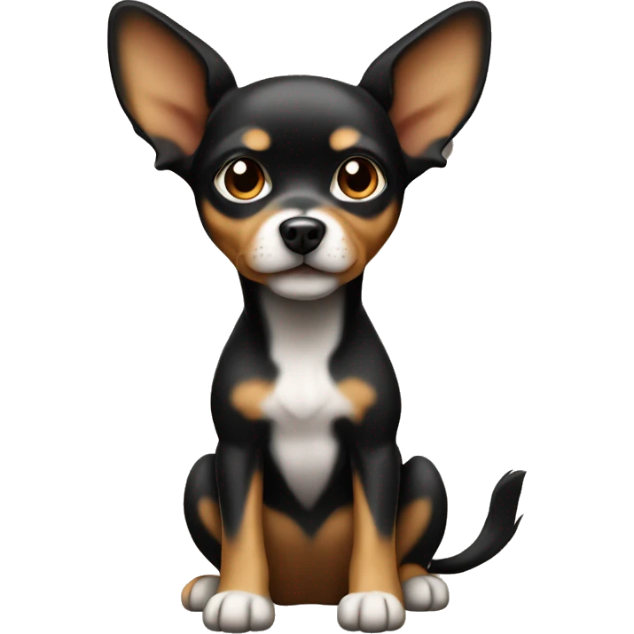 black tan small dog with pointy ears cute emoji