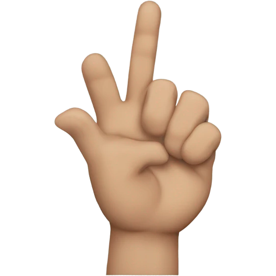 Mano con cuatro dedos arriba y una abajo  emoji