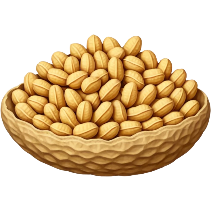 one whole peanuts in rough beige textured shells emoji