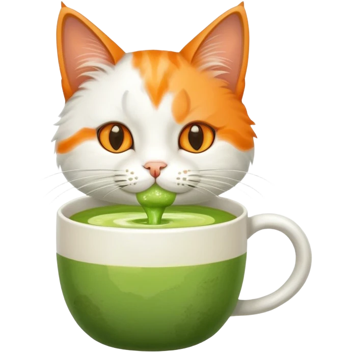 A cat drink matcha emoji