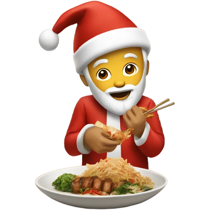 Santa eating Benihana emoji