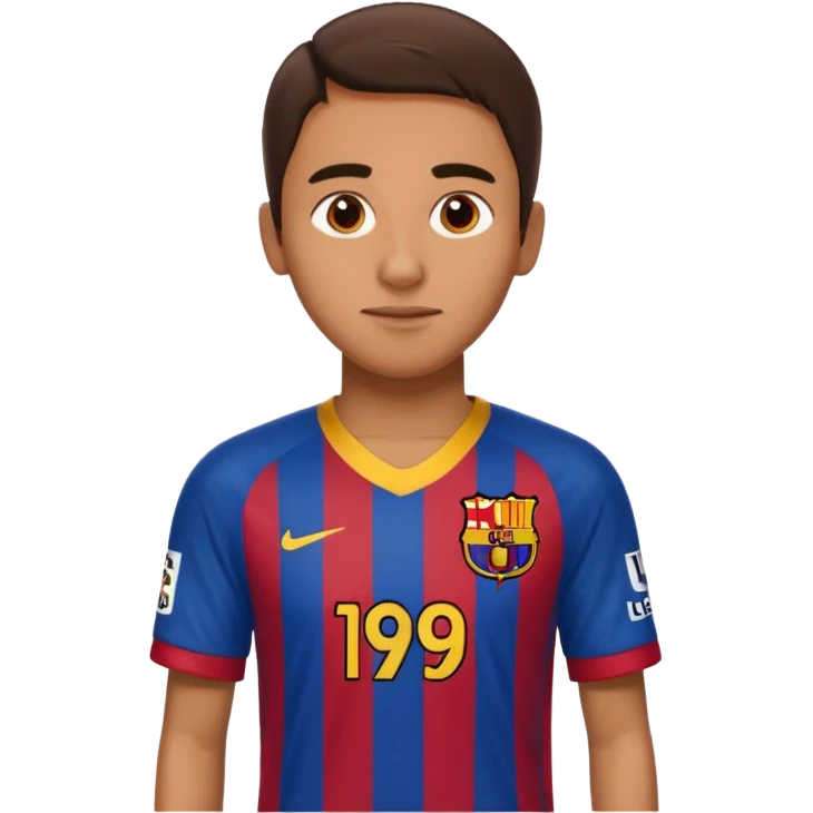 buat costum hanya pakaian barcelona nama punggung regina dan nomor punggung 19 emoji