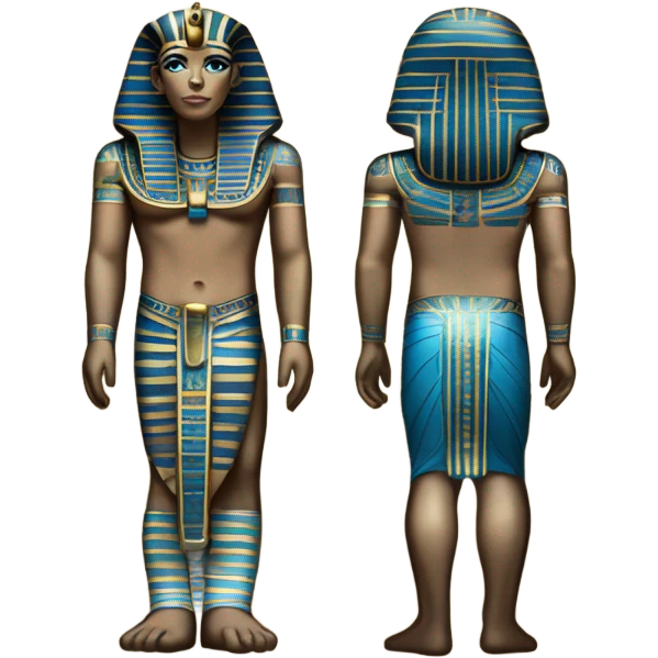 egypt sarcophagus coffie gold blue white black , full body  emoji