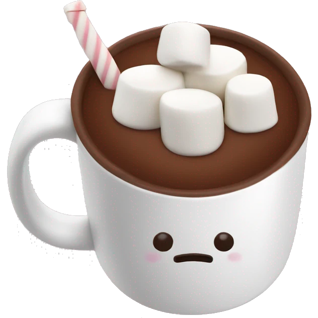 hot chocolate mug with marshmellows emoji