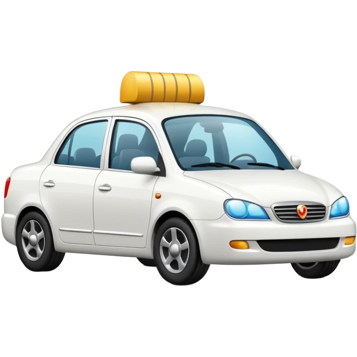 Auto blanco yendo al cine emoji