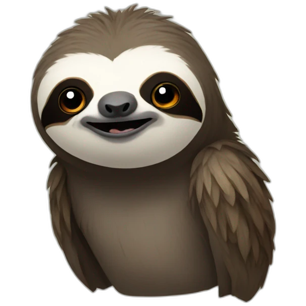 Sloth wearing crow emoji