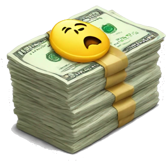 A single stack of money emoji