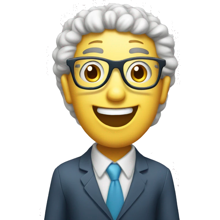 happy brain teaching with glasses emoji