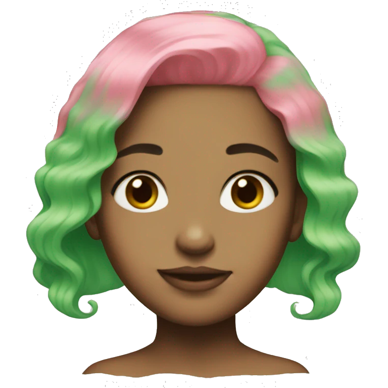 green pink hair girl emoji
