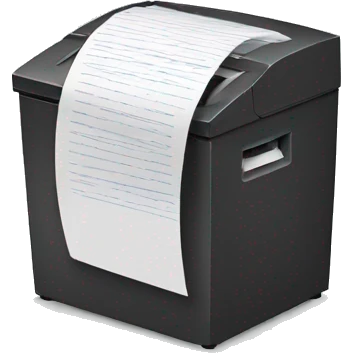 paper going through document shredder emoji