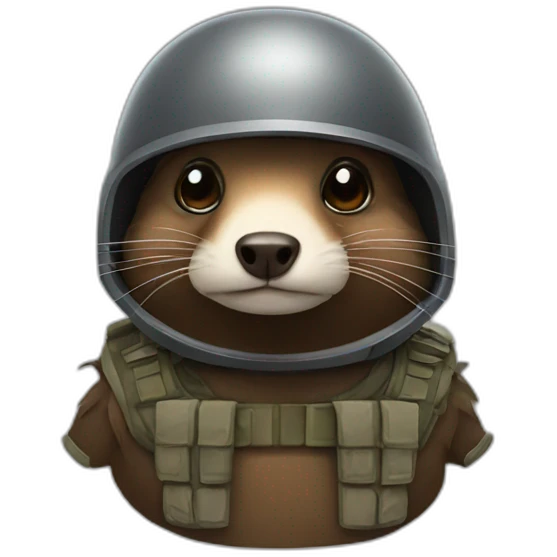 Mole with a combat helmet emoji