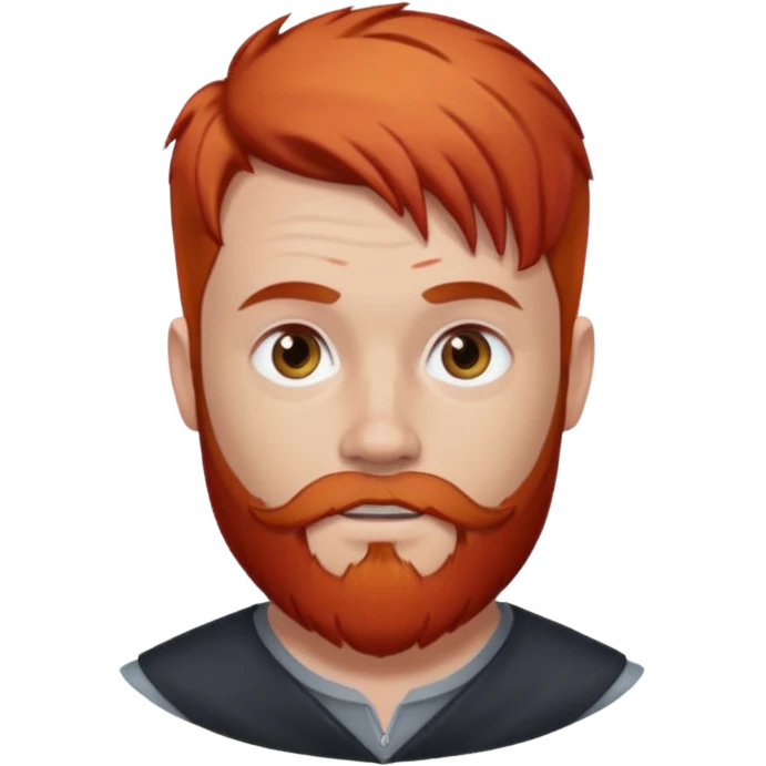 man with short auburn hair and red beard with patches of silver emoji