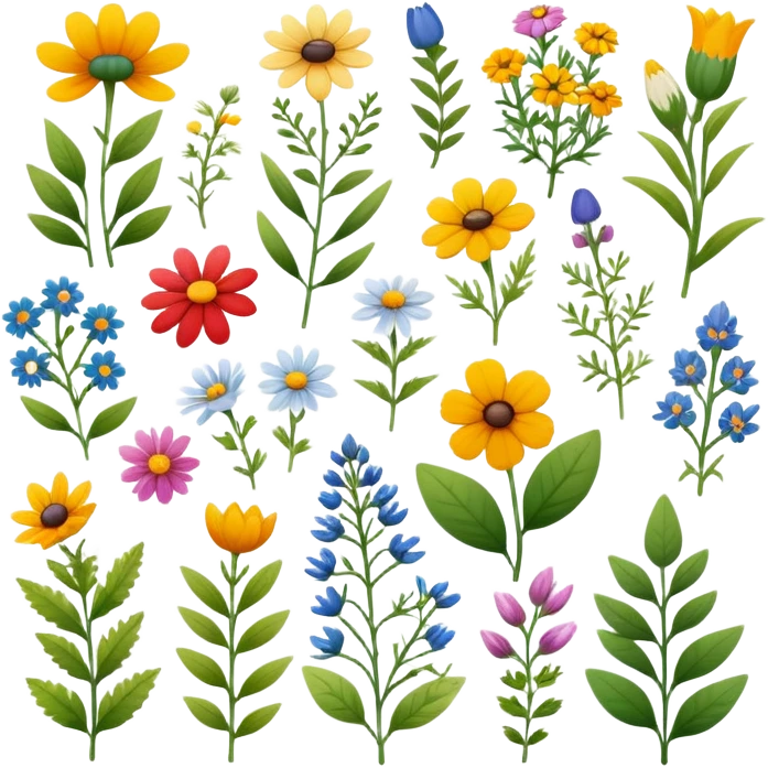 scandinavian wildflowers emoji