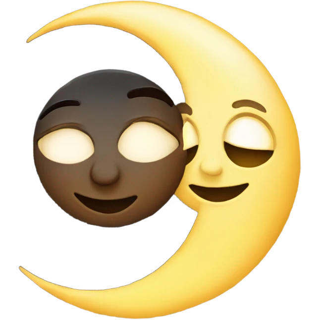 Sun and in moon in love emoji
