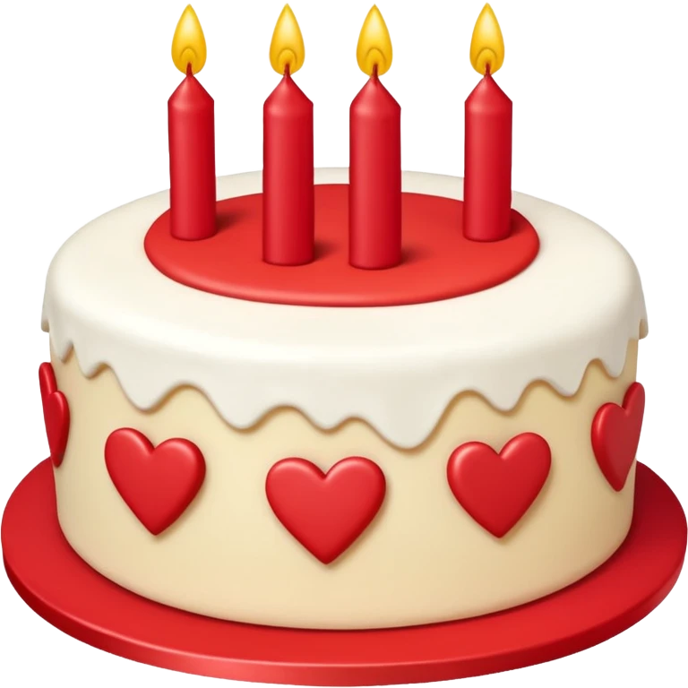 pastel de cumpleaños con un moño rojo de 3 niveles emoji