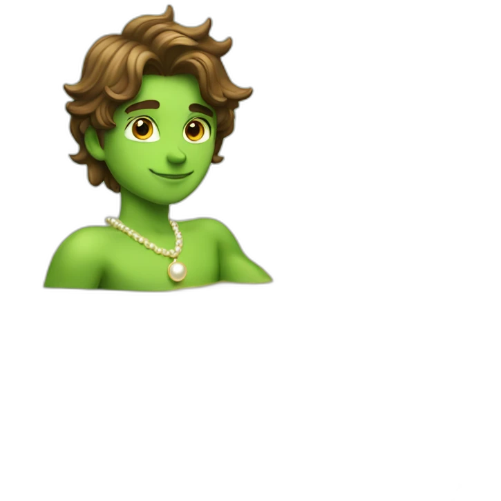 Posh-muscle-boy-brown-hair-green-eyes-pearl-necklace-in-golden-bathtub emoji