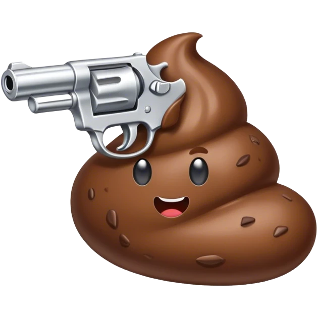 Poop with gun emoji