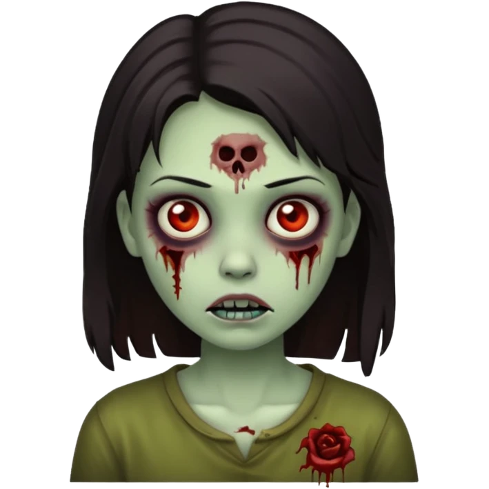 girl zombie, dark hair emoji