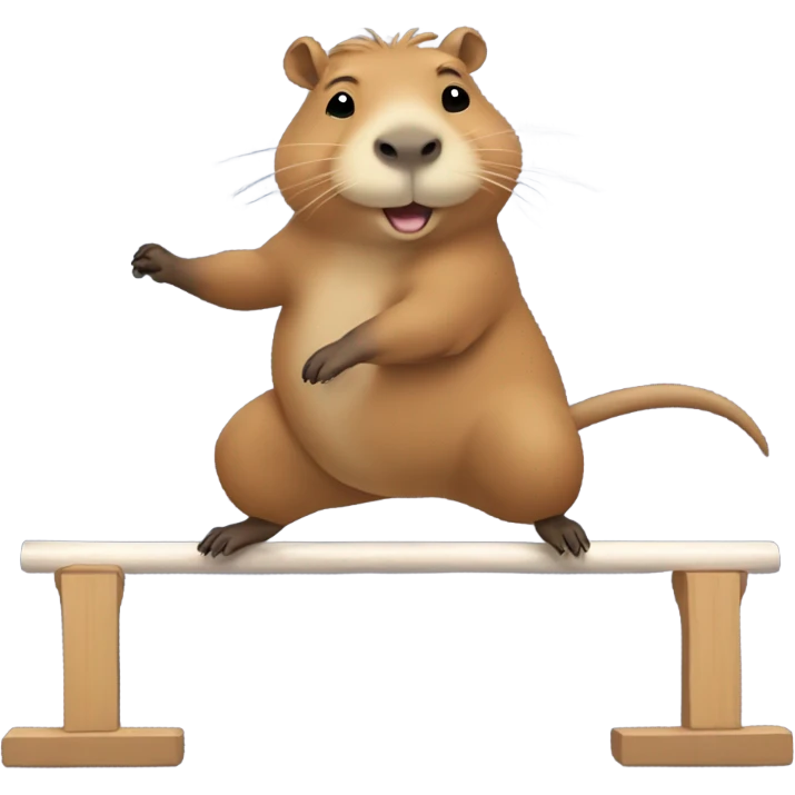 Capybara doing gymnastics  emoji