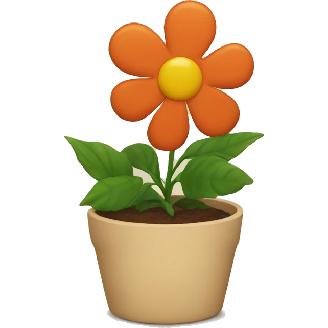 a pot with a flower emoji