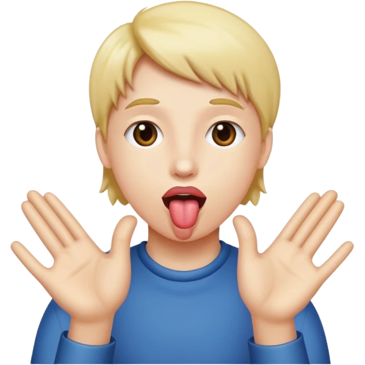 tongue out with hands to the side  emoji