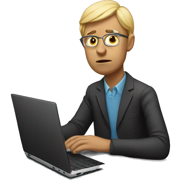 Sad teacher with a laptop  emoji