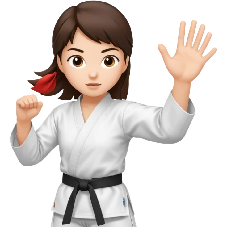 Brunette girl who practice karate emoji