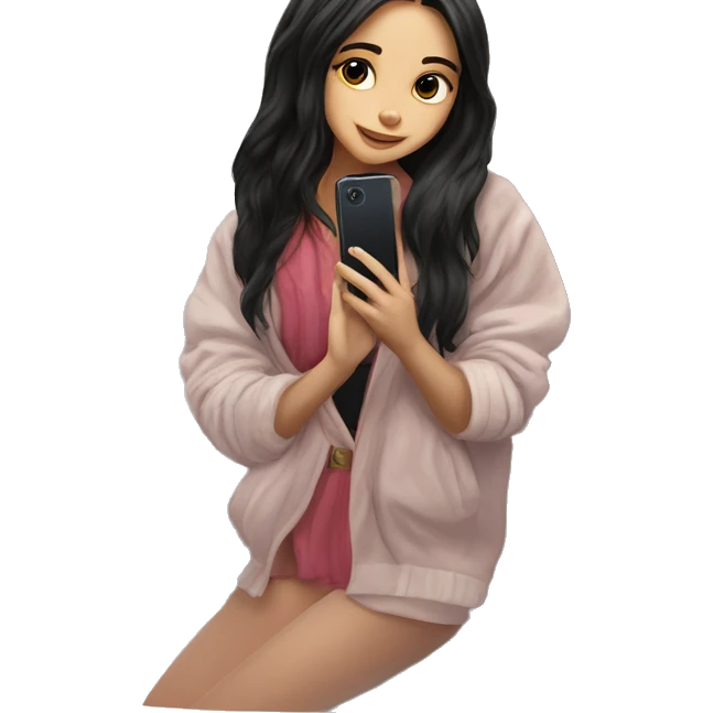 girl taking selfie in bathroom emoji