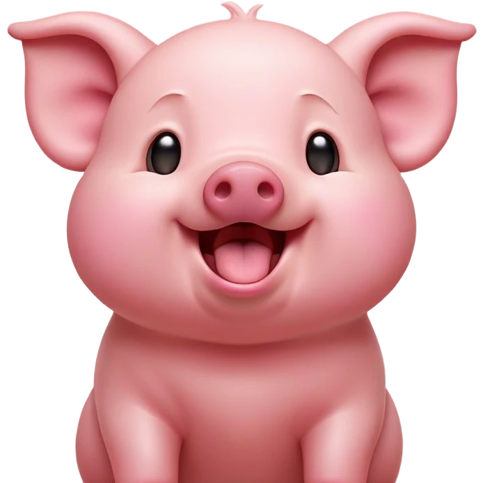 Cinematic Cute Yawning Piglet Portrait Emoji, Head tilted slightly with a dramatic, wide-open yawn, showcasing a soft, delicate rosy-pink hide with tiny droopy ears, round beady eyes barely open in drowsy contentment, Simplified yet irresistibly adorable features, highly detailed, glowing with a soft, cozy glow, high shine, relaxed yet expressive, stylized with a touch of playful whimsy, bright and endearing, soft glowing outline, capturing the essence of a sleepy yet affectionate piglet, so drowsy it feels like it could stretch out of the screen and curl up for a nap! emoji
