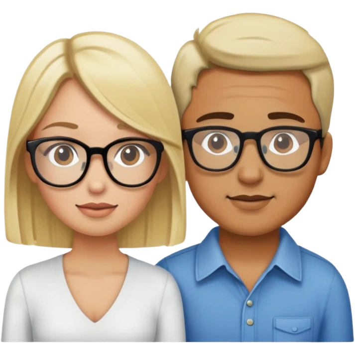 Latino asking blonde girl with glasses where you be  emoji
