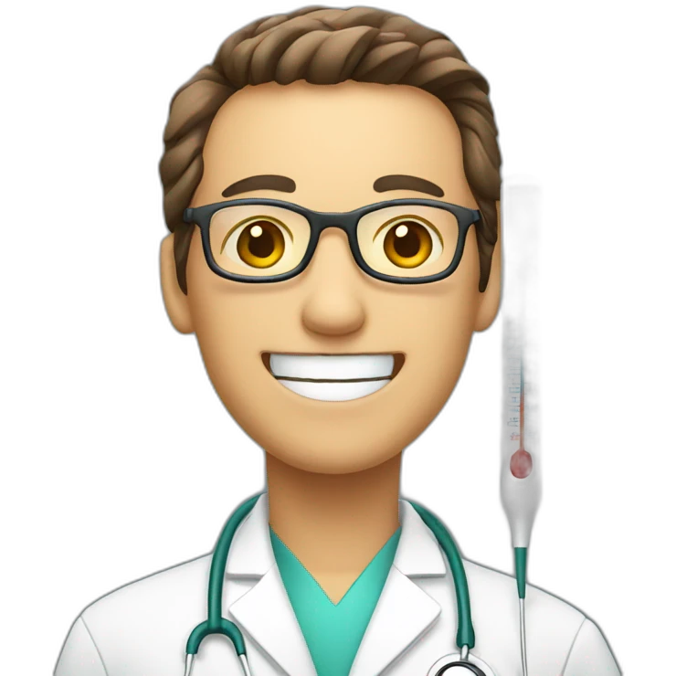 happy doctor with thermometer emoji