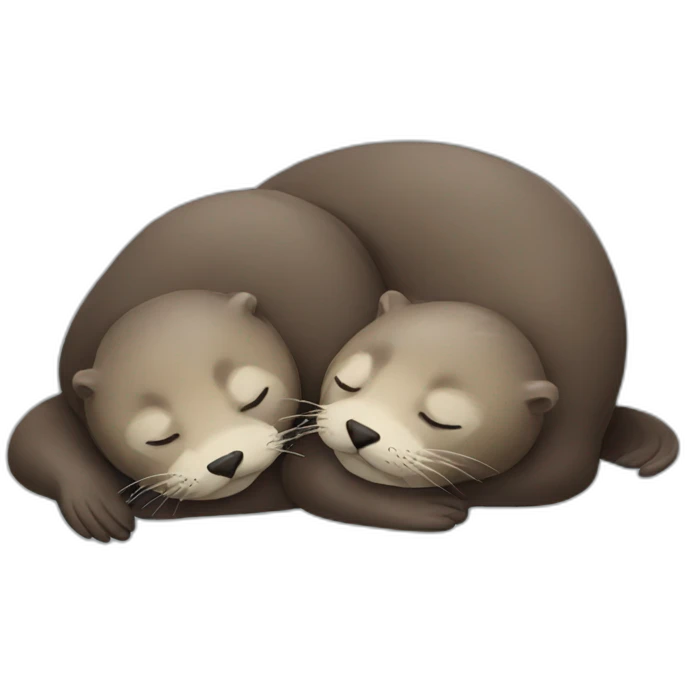 Otters sleeping together  emoji