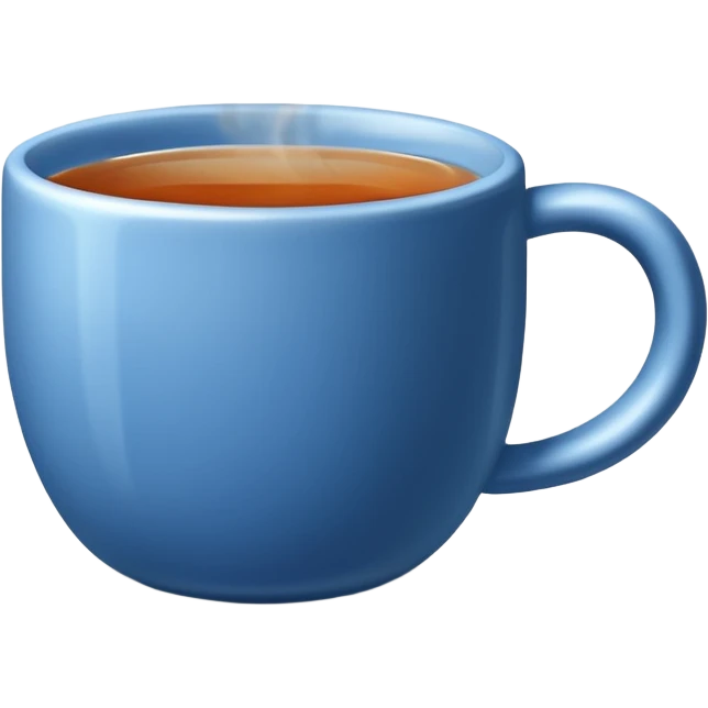 visibly steaming plain blue mug of tea emoji