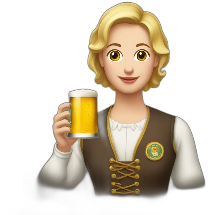 Elizabeth deux bois une bière emoji