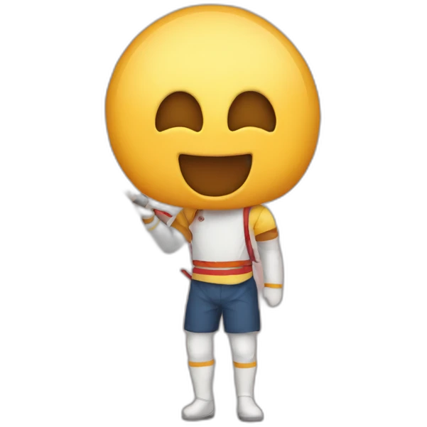 Georgie with a belloon emoji