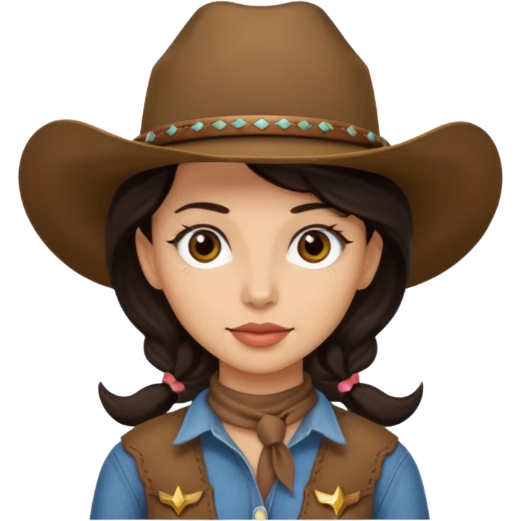 dark hair cowgirl emoji