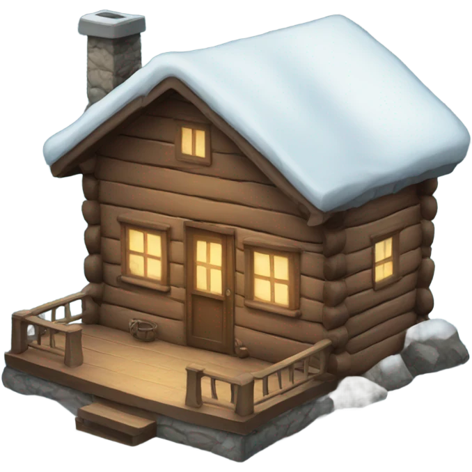 Cozy winter cabin emoji