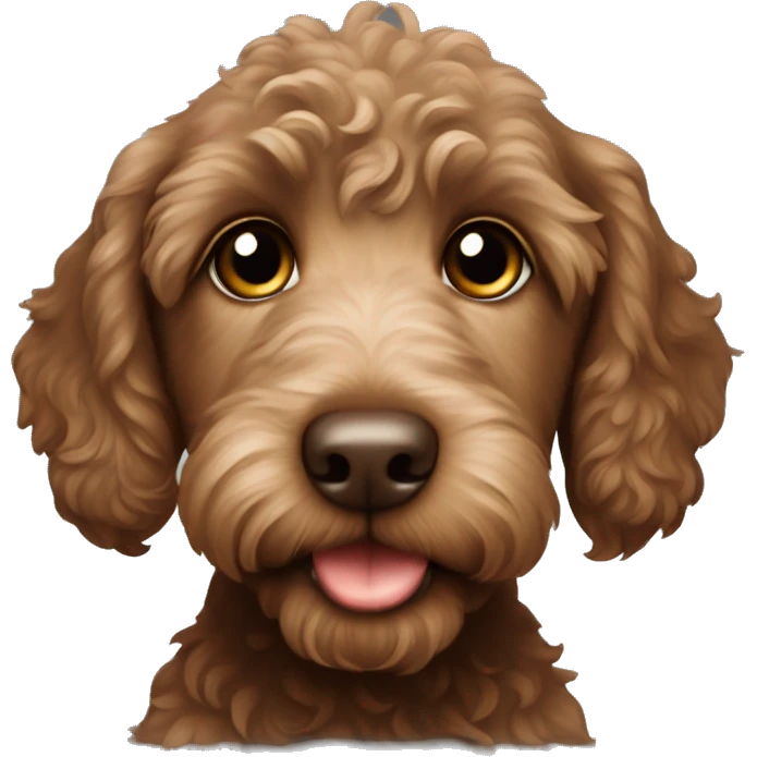 Brown labradoodle puppy emoji