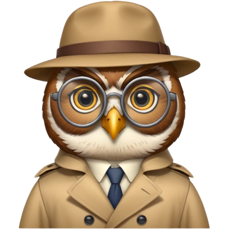 Detective owl  emoji