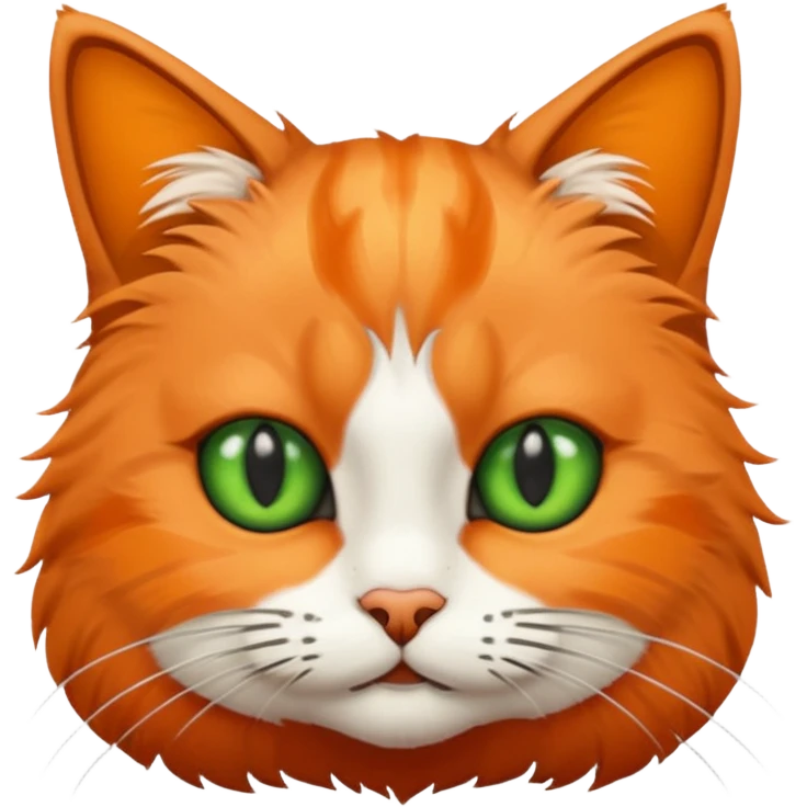A cat with 1 side its face orange colour and the other black colour emoji