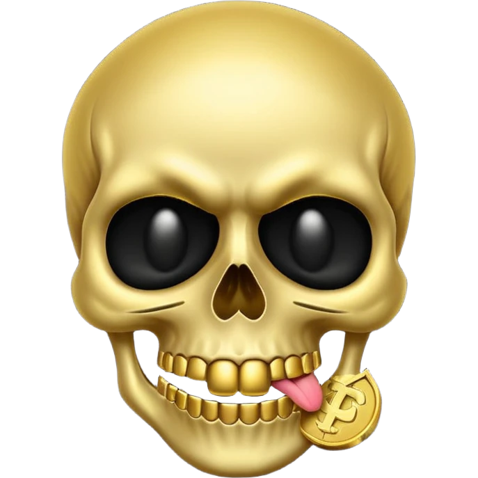 Money Skull Emoji Tongue Black and White Face emoji