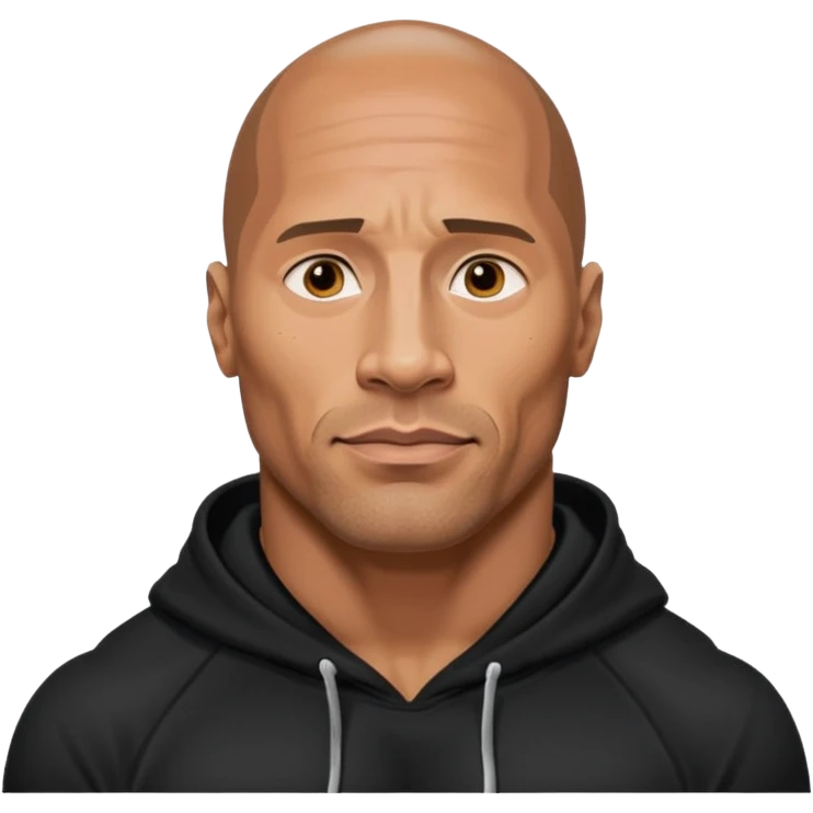 dwayne johnson with black hoodie emoji