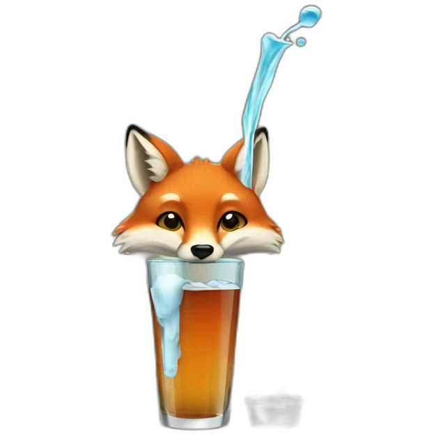 fox having a drink emoji