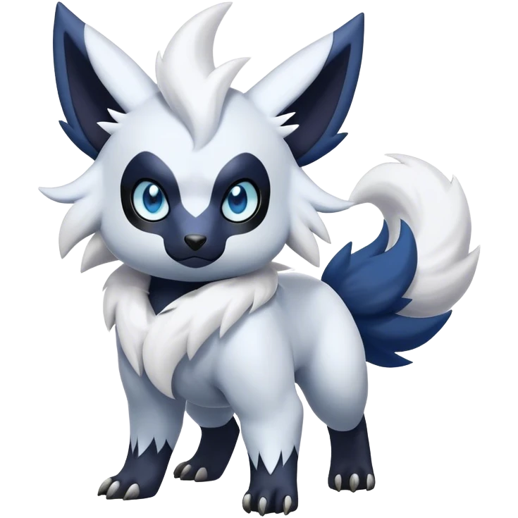 Epic Shiny Cool Cute Kawaii Absol-Zorua-Pokemon-fakemon-hybrid-animal Full Body  emoji