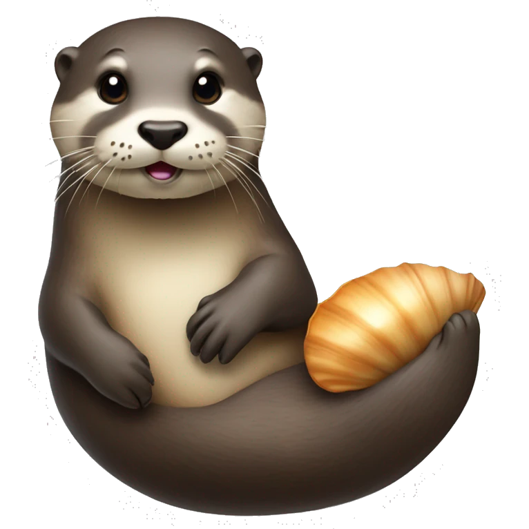 otter holding a shell emoji