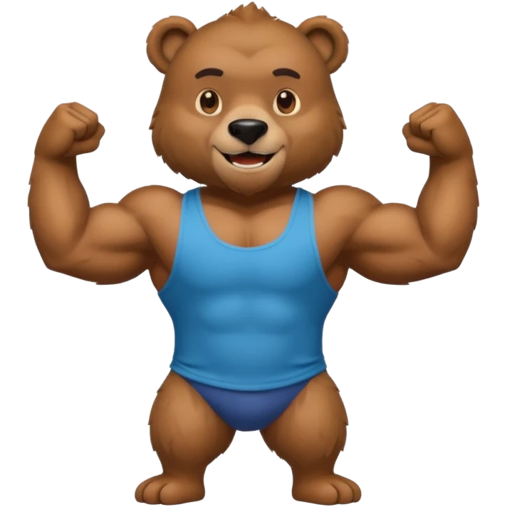 flexing bear with tanktop emoji