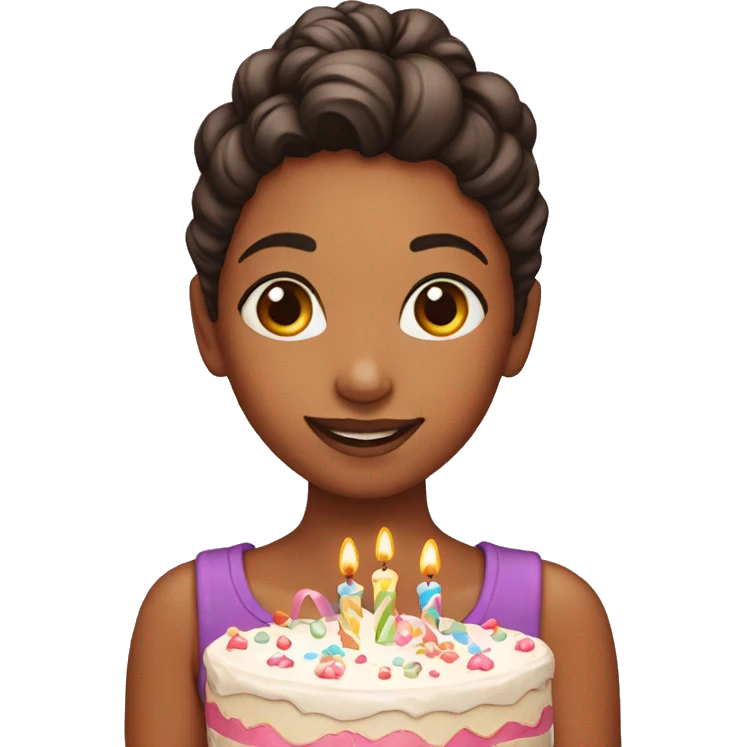 Girl with birthday cake  emoji