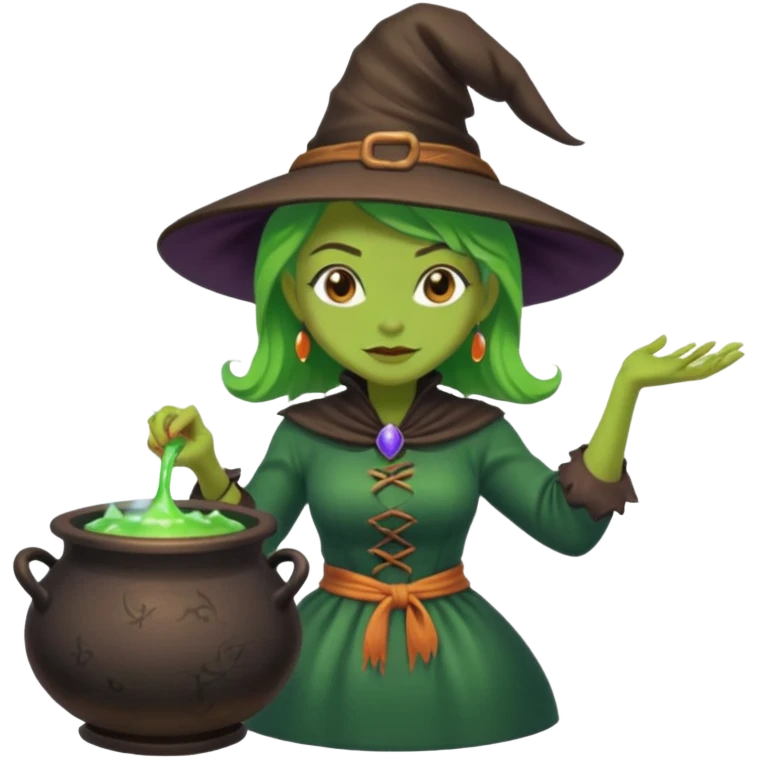 green witch cooking potion emoji